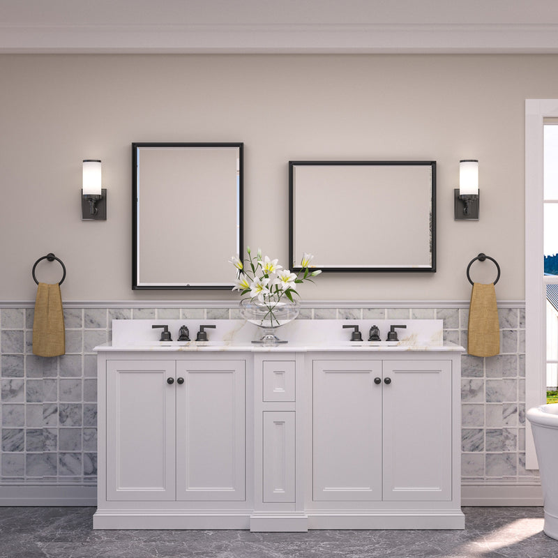 Beveled Bathroom Vanity Mirror Metal Framed Over Sink Wall Mirror Horizontal/Vertical