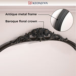 Vintage Arched Bathroom Vanity Mirror with Tempered Glass Metal Framed Mirrors for Wall