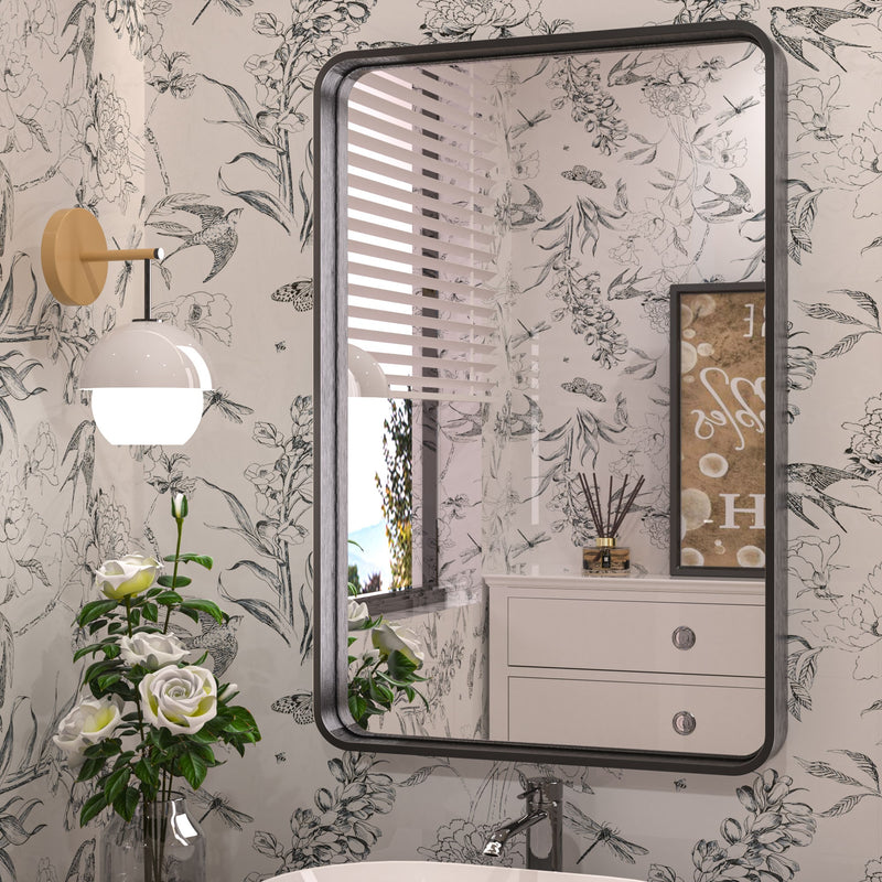 Bathroom Vanity Mirror Metal Framed Over Sink Horizontal/Vertical