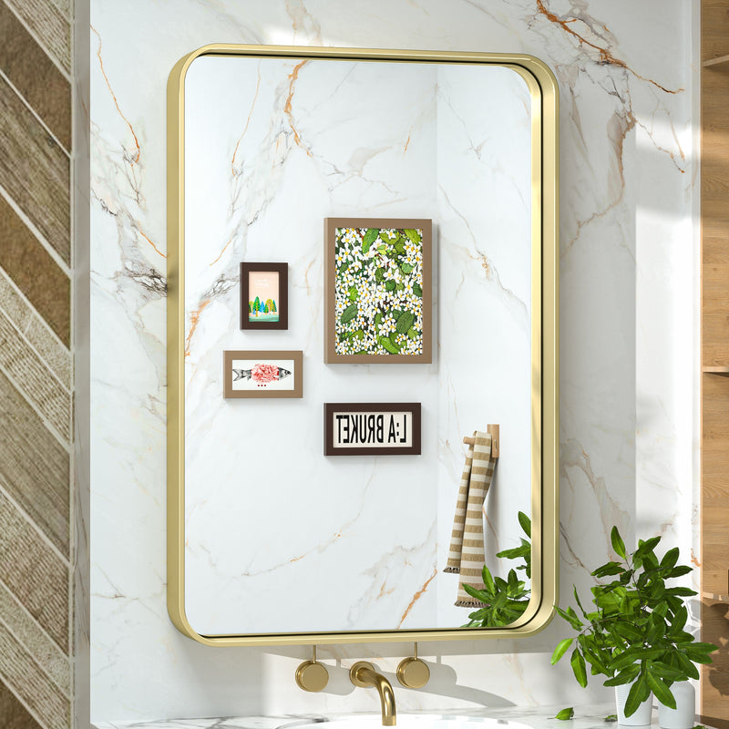 Bathroom Vanity Mirror Metal Framed Over Sink Horizontal/Vertical