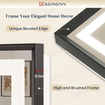 Rectangular Framed Wall LED Bathroom Vanity Mirror with Frontlit and Backlit