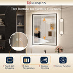 Rectangular Framed Wall LED Bathroom Vanity Mirror with Frontlit and Backlit