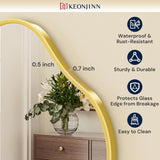 Keonjinn Nickel Irregular Mirrors for Wall, Asymmetrical Metal Frame, Tempered Glass Decorative Mirror for Bathroom, Bedroom, Living Room, Entryway(Horizontal/Vertical)
