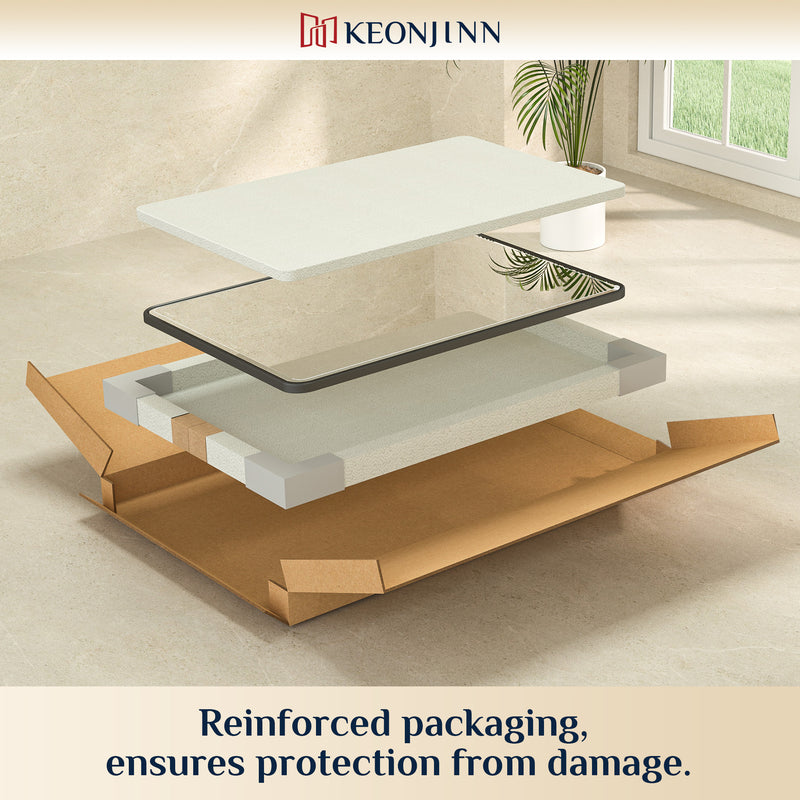Keonjinn Pivot Mirror, Beveled Tilt Mirror Bathroom, Farmhouse Rectangular Sturdy Tilt Mirror, Rounded Corner Aluminum Alloy Framed Vanity Mirrors for Wall (Horizontal/Vertical)