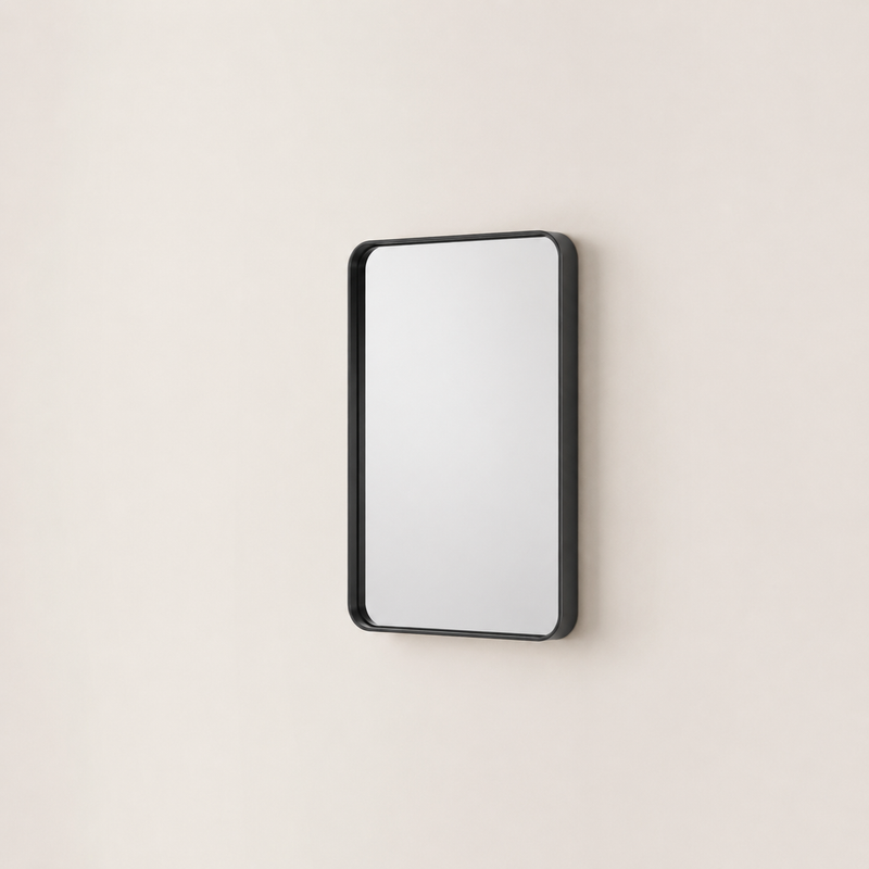 Keonjinn Rounded Rectangle Metal Framed Wall Mirror