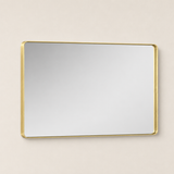 Miroirs de salle de bain à cadre en métal noir Keonjinn pour mur, miroir de courtoisie rectangulaire arrondi pour salle de bain, miroir de ferme noir mat avec cadre sans soudure, verre trempé HD (Horizontal/Vertical)