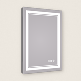 Miroir de salle de bain à LED avec double éclairage avant et arrière 3 couleurs