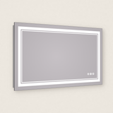 Miroir de salle de bain à LED avec double éclairage avant et arrière 3 couleurs