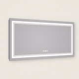 Miroir de salle de bain à LED avec double éclairage avant et arrière 3 couleurs