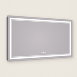 Miroir de salle de bain à LED avec double éclairage avant et arrière 3 couleurs