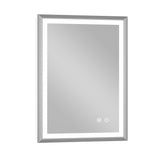 Keonjinn Beveled Lighted Bathroom Mirror, Frontlit & Backlit LED Bathroom Mirror with Lights 3 Color Lights, Anti-Fog Vanity Mirror with Tempered Glass, UL-Listed LED Driver, CRI90+