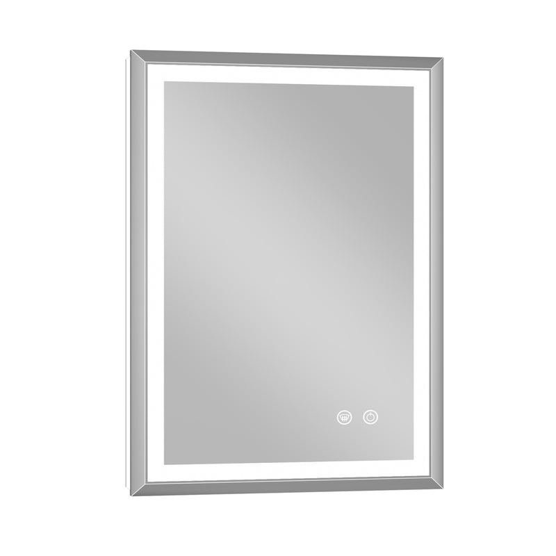 Beveled LED Bathroom Vanity Mirror Tempered Glass Front & Backlit Dimmable 3 Color Lighted Mirror with Lights Anti fog Memory Function Frameless