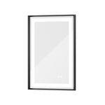 Rectangular Framed Wall LED Bathroom Vanity Mirror with Frontlit and Backlit