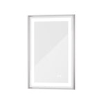 Rectangular Framed Wall LED Bathroom Vanity Mirror with Frontlit and Backlit