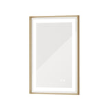 Rectangular Framed Wall LED Bathroom Vanity Mirror with Frontlit and Backlit