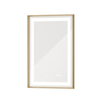 Rectangular Framed Wall LED Bathroom Vanity Mirror with Frontlit and Backlit