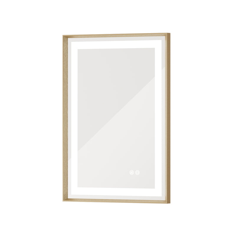 Rectangular Framed Wall LED Bathroom Vanity Mirror with Frontlit and Backlit