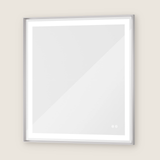 Miroir de courtoisie de salle de bain LED rectangulaire avec cadre, éclairage frontal et rétroéclairage
