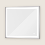 Miroir de courtoisie de salle de bain LED rectangulaire avec cadre, éclairage frontal et rétroéclairage