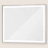 Miroir de courtoisie de salle de bain LED rectangulaire avec cadre, éclairage frontal et rétroéclairage