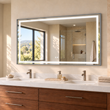 Keonjinn Frontlit & Backlit Framed LED Bathroom Mirror - 24"W x 36"H