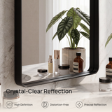 Keonjinn Rounded Rectangle Metal Framed Wall Mirror