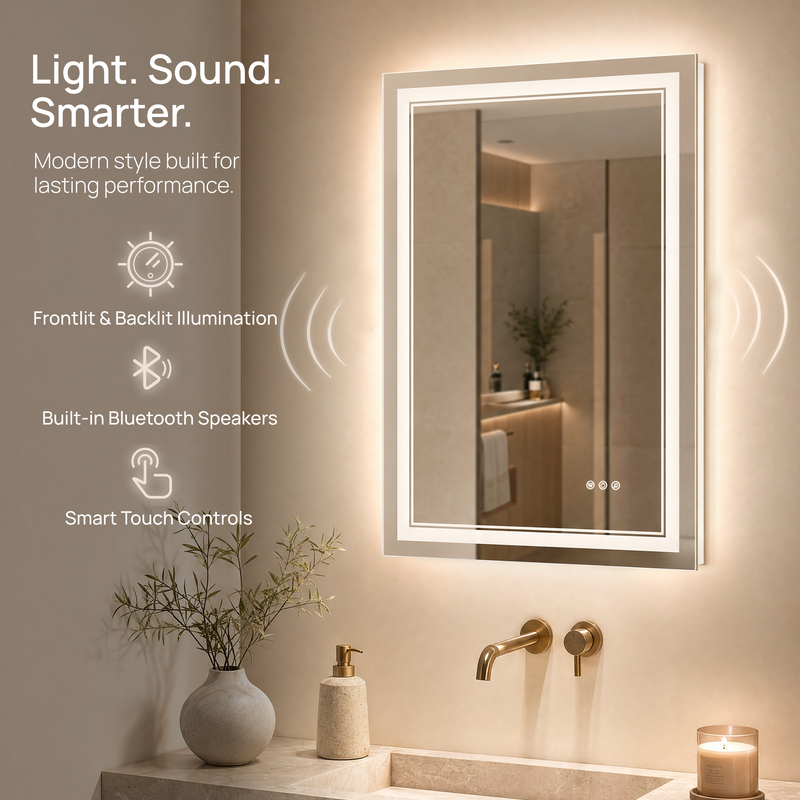 Keonjinn Smart Bluetooth LED Bathroom Mirror