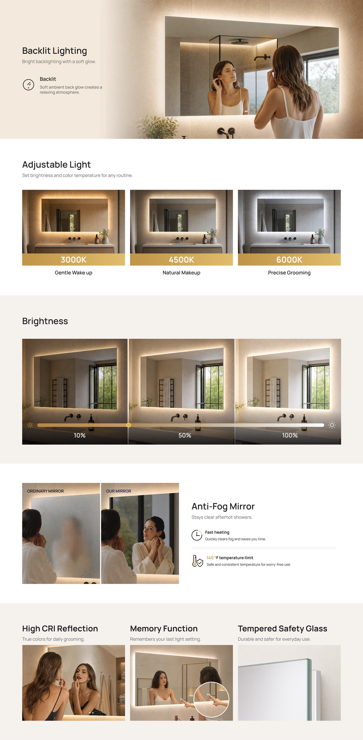 Keonjinn Backlit LED Bathroom Mirror (1)