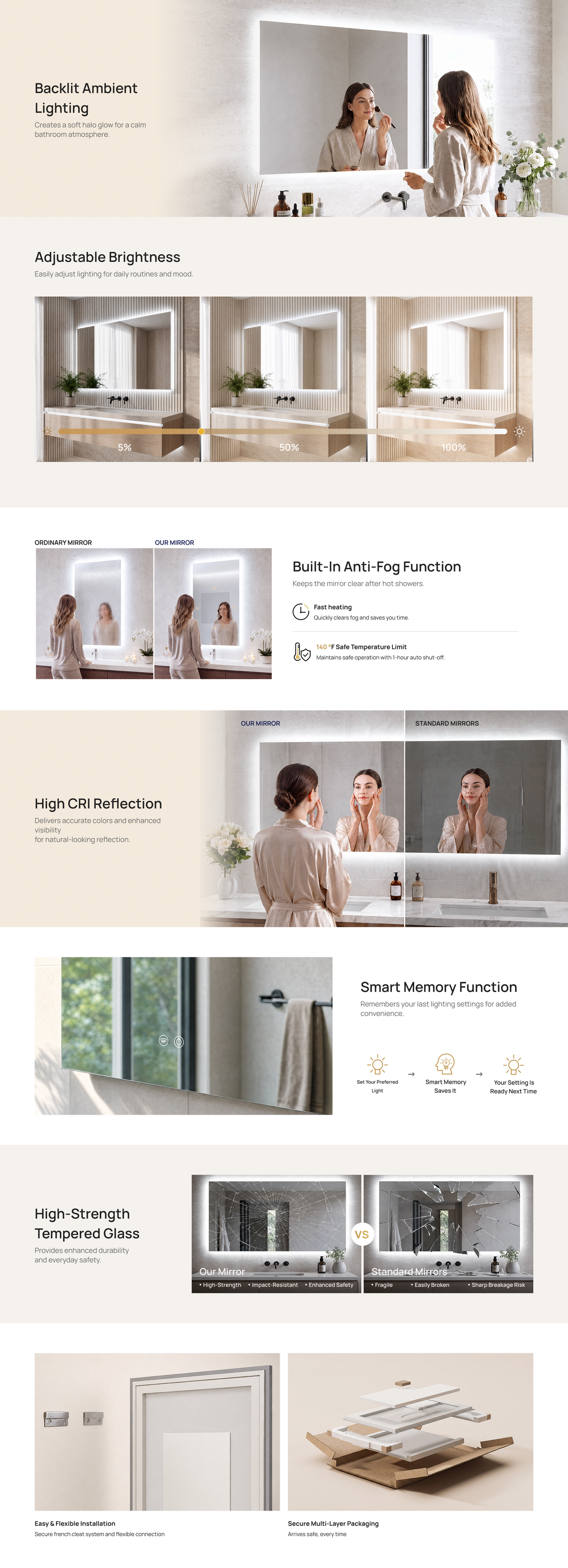 Keonjinn Backlit LED Bathroom Mirror (1)