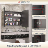 Bathroom Medicine Cabinets with Mirror Stainless Steel Framed Recessed Wall Mounted
