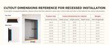 Bathroom Medicine Cabinets with Mirror Stainless Steel Framed Recessed Wall Mounted