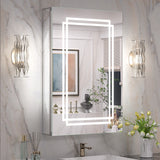 Keonjinn Lighted Bathroom Mirror Cabinets with LED Vanity Mirror for Bathroom Adjustable Shelves Dimmable 3 Color Temperature Lights Wall Mount LED Bathroom Mirror Cabinets Mirror for Bathroom D¨¦cor