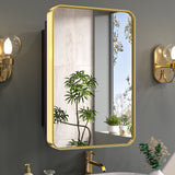 Bathroom Medicine Cabinets with Mirror Stainless Steel Framed Recessed Wall Mounted