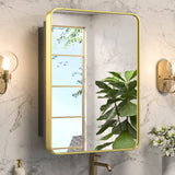Bathroom Medicine Cabinets with Mirror Stainless Steel Framed Recessed Wall Mounted