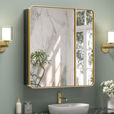 Bathroom Medicine Cabinets with Mirror Stainless Steel Framed Recessed Wall Mounted