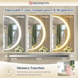 KeonJinn ETL Certificated Frontlit Metal Frame Round Bathroom Mirror