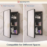 Bathroom Medicine Cabinets with Mirror Stainless Steel Framed Recessed Wall Mounted