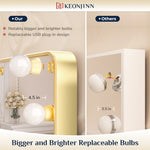 Keonjinn Hollywood Vanity Mirror with Lights 3-Color Dimmable USB Replaceable LED Bulbs