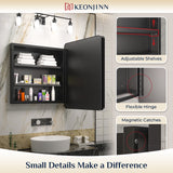 Bathroom Medicine Cabinets with Mirror Stainless Steel Framed Recessed Wall Mounted