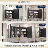 Bathroom Medicine Cabinets with Mirror Stainless Steel Framed Recessed Wall Mounted