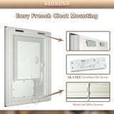 3 Color Frontlit and Backlit Double Lights LED Bathroom Mirror