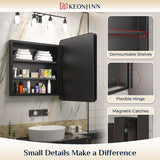 Bathroom Medicine Cabinets with Mirror Stainless Steel Framed Recessed Wall Mounted