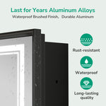 Medicine Cabinet with Lights Surface/Recessed Mount Dimmable 3 Color Lighted with light Anti fog Outlet Aluminum