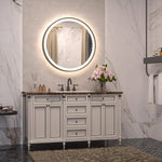 Round Framed Wall LED Bathroom Vanity Mirror with Frontlit and Backlit