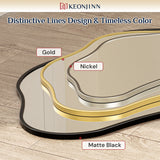 Keonjinn Nickel Irregular Mirrors for Wall, Asymmetrical Metal Frame, Tempered Glass Decorative Mirror for Bathroom, Bedroom, Living Room, Entryway(Horizontal/Vertical)