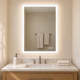 Keonjinn Smart Motion Sensing Frontlit & Backlit LED Bathroom Mirror - 24"W x 36"H