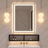 Keonjinn Frontlit & Backlit Framed LED Bathroom Mirror