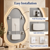 Keonjinn Irregular Backlit LED Bathroom Mirror