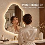 Keonjinn Irregular Backlit LED Bathroom Mirror