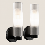 Keonjinn Wall Sconce with Frosted Glass Shade - 5"W x 12"H